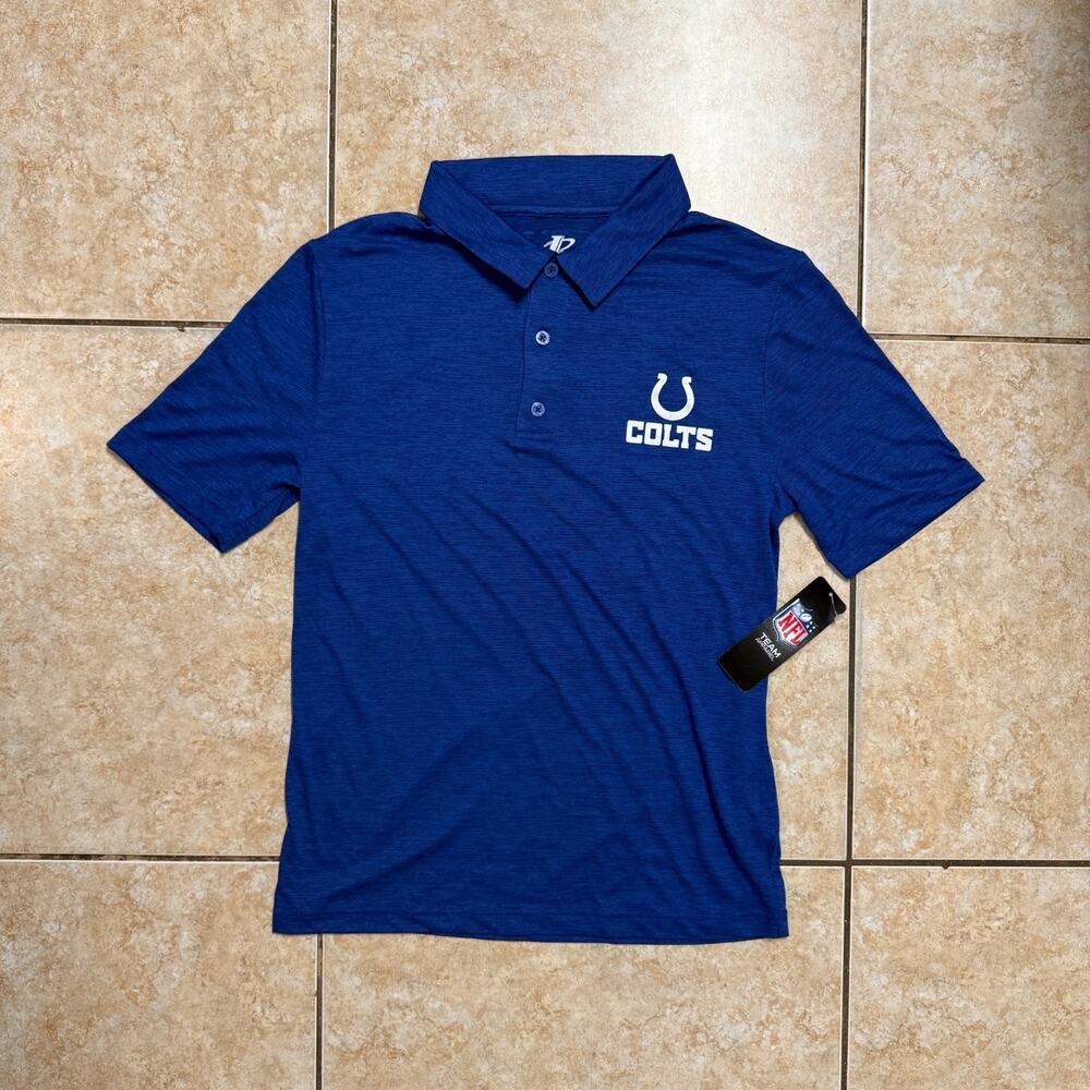 Logo Athletic Indianapolis Colts NFL‎ Polo Shirt Mens Small Blue